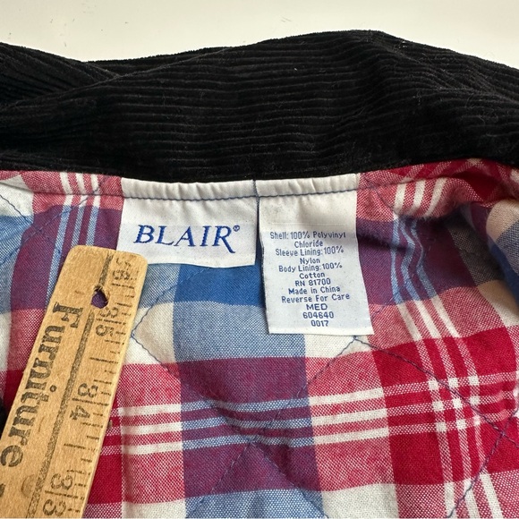 Vintage Plaid-Lined Heritage Raincoat | Blue Slicker · Blair - Picture 8 of 9